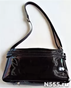 сумка женская, чёрная, лакированная, новая фото 1